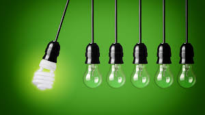 bulbs on green background